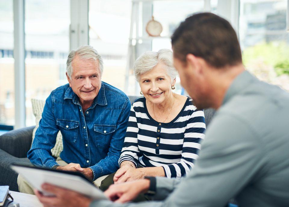 senior couple having a consultation with a financial advisor